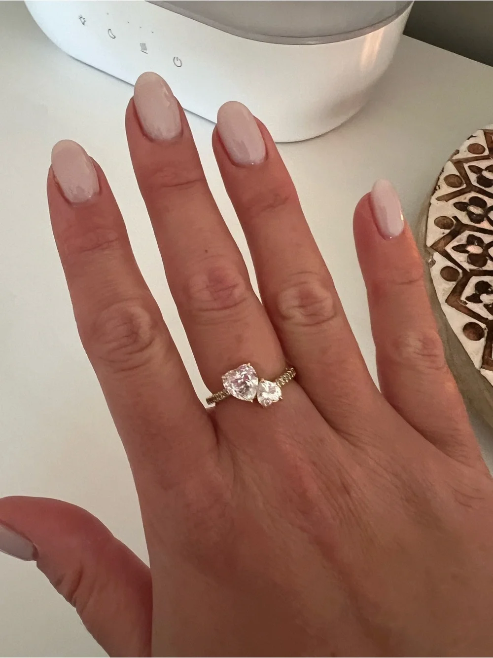 Pandora Double Heart Sparkling Ring